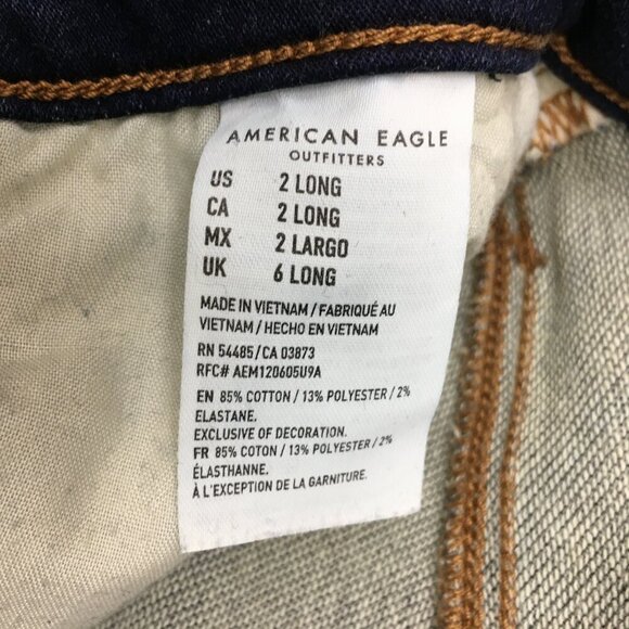 American Eagle Jeans Next Level Stretch Jeggings Super High Rise Distressed 2L - Picture 5 of 9